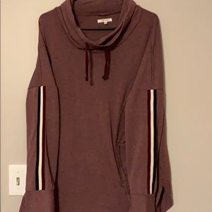 Cranberry/Brown Crowl Neck long sleeve
